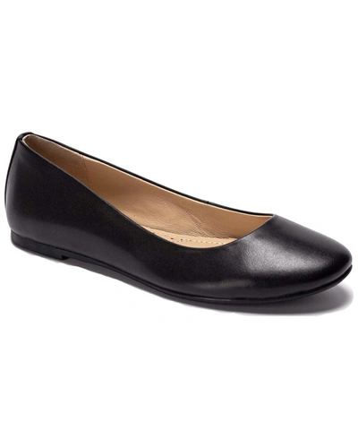 Shop Soho Collective Abby Leather Ballerina Flat In Black