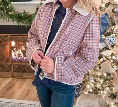 Olivia James The Label Riley Carr Reversible Jacket In Red Multi In Multi