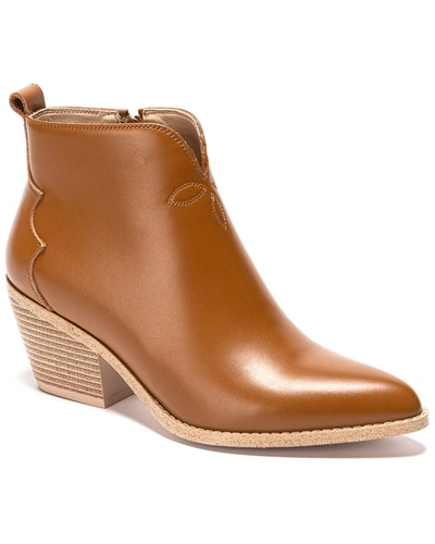 Shop Soho Collective Penny Leather Boot In Brown