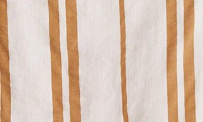 Bella Dahl Boxy Button Back Sleeveless Linen Blend Top In Redwood Stripe
