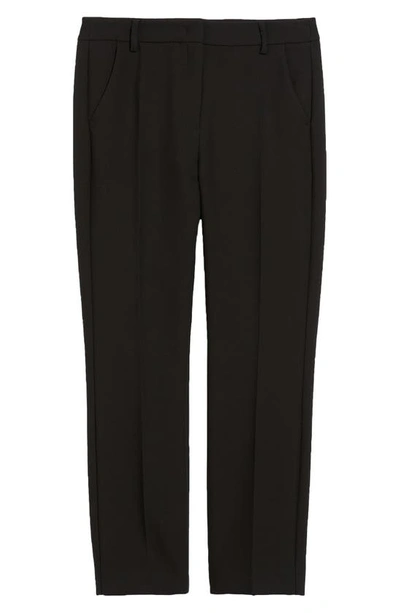 Shop Max Mara Rana Stretch Canvas Straight Leg Pants In Black