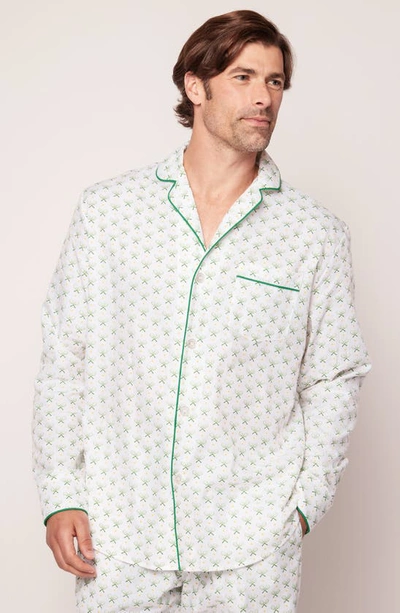 Shop Petite Plume Match Point Cotton Pajamas In Green