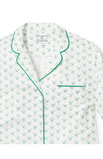Shop Petite Plume Match Point Cotton Short Pajamas In Green