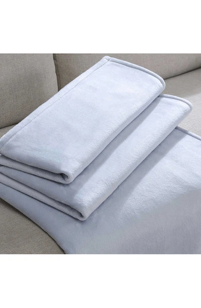 Shop Calvin Klein Core Plush Blanket In Blue