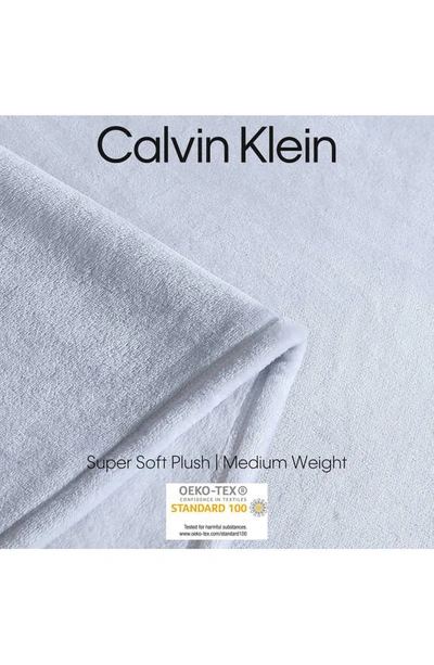 Shop Calvin Klein Core Plush Blanket In Blue