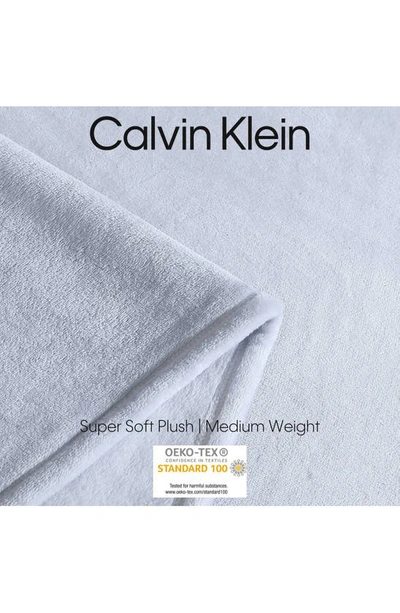 Calvin Klein Core Plush Blanket In Blue