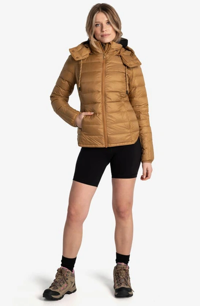 Shop Lole Emeline Water Repellent 550 Fill Power Down Puffer Jacket In Russet