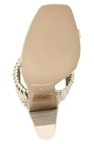 Shop Charles David Horation Metallic Leather Block Heel Sandal In Light Gold
