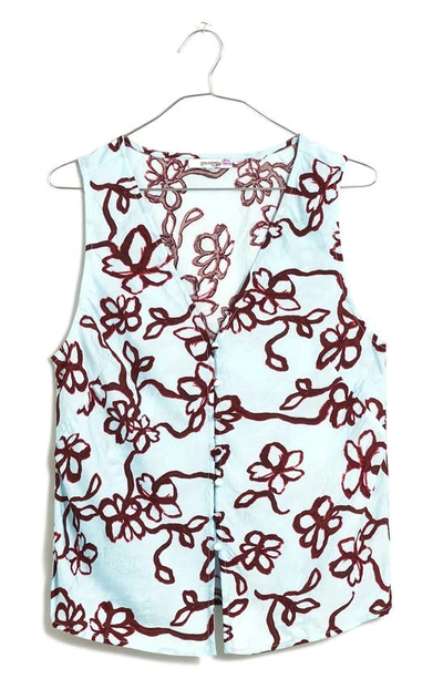 Shop Madewell Floral Cutaway Vest Top In Gentle Wind