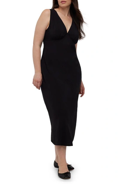 Madewell The Ariana Midi Dress In True Black