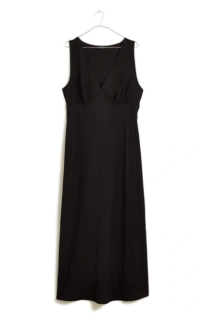 Shop Madewell The Ariana Midi Dress In True Black