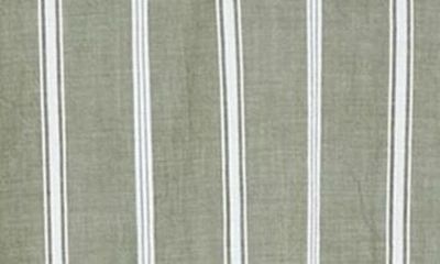 Shop Madewell The Oversize Stripe Straight Hem Signature Poplin Shirt In Desert Olive