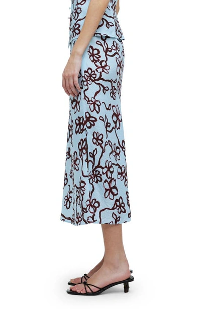 Shop Madewell The Layton Floral Midi Slip Skirt In Gentle Wind