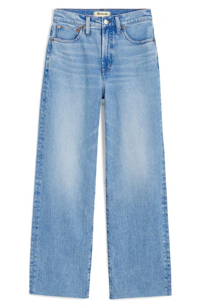 Shop Madewell The Perfect Raw Hem Wide Leg Crop Jeans In Altoona Wash