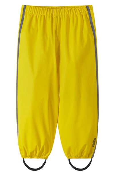 Shop Reima Kids' Oja Stirrup Rain Pants In Yellow