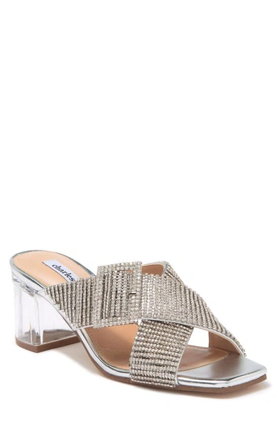 Shop Charles David Cayden Embellished Slide Sandal In Silver/ Vinyl