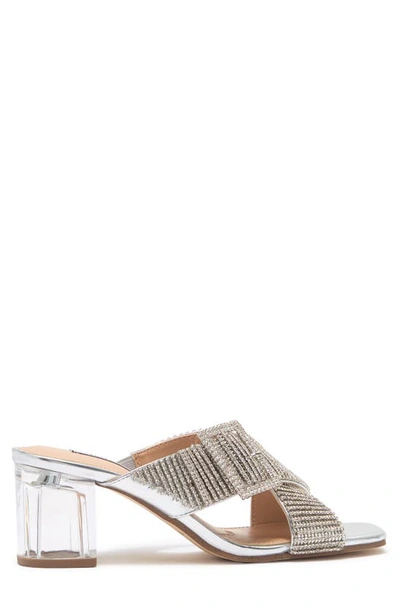 Shop Charles David Cayden Embellished Slide Sandal In Silver/ Vinyl