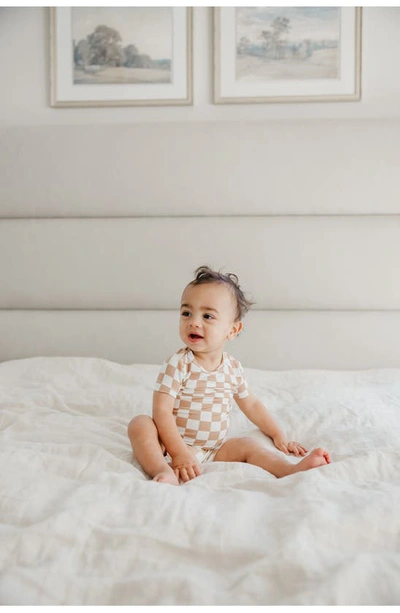Copper Pearl Rad Fitted Two-piece Short Pajamas In Brown Overflow