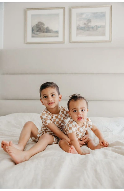 Copper Pearl Rad Fitted Two-piece Short Pajamas In Brown Overflow