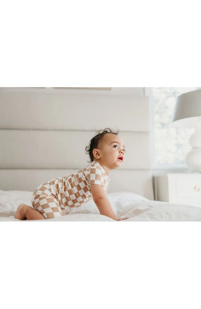 Copper Pearl Rad Fitted Two-piece Short Pajamas In Brown Overflow