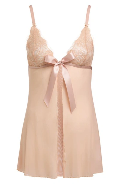 Shop Von Follies By Dita Von Teese Fantacist Babydoll Chemise In Vintage Peach