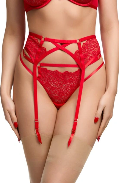 Shop Von Follies By Dita Von Teese Mad Xxx Suspender Belt In Flame