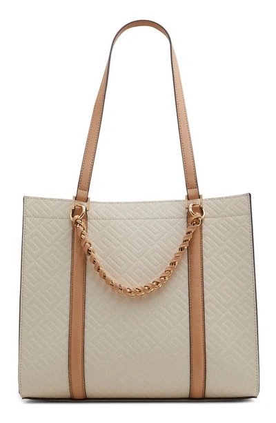 Shop Aldo Amelix Faux Leather Tote In Bone Multi