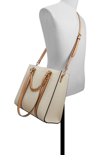 Shop Aldo Amelix Faux Leather Tote In Bone Multi