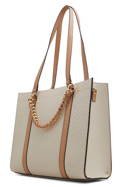 Shop Aldo Amelix Faux Leather Tote In Bone Multi