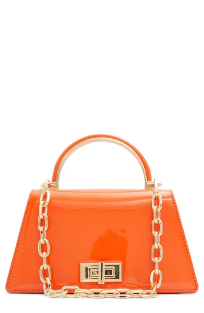 Shop Aldo Katnisx Patent Leather Crossbody Bag In Orange