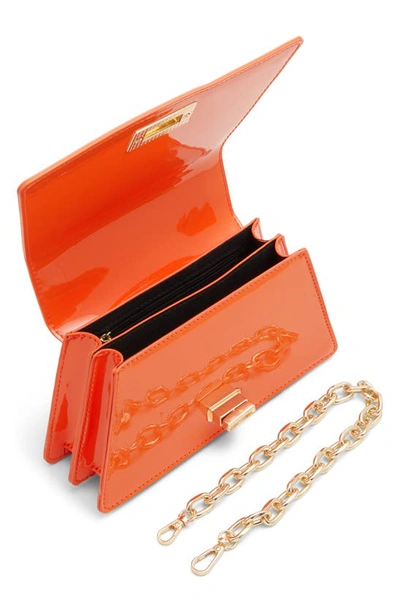 Shop Aldo Katnisx Patent Leather Crossbody Bag In Orange
