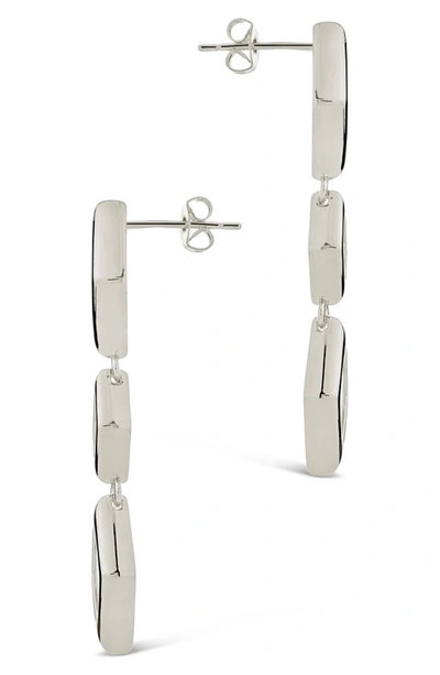 Sterling Forever Lissie Cubic Zirconia Linear Drop Earrings In Silver