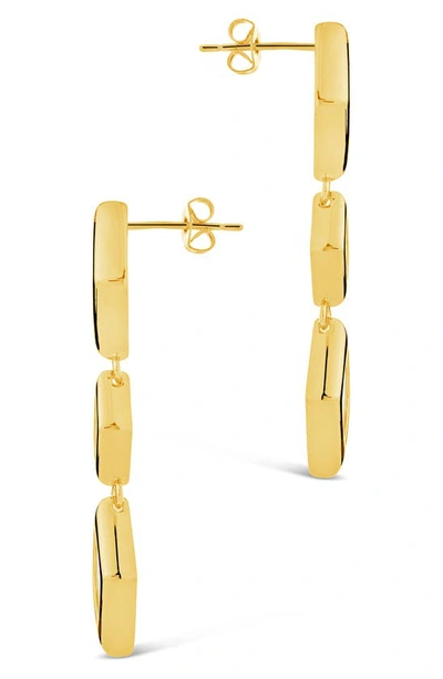 Sterling Forever Lissie Cubic Zirconia Linear Drop Earrings In Gold