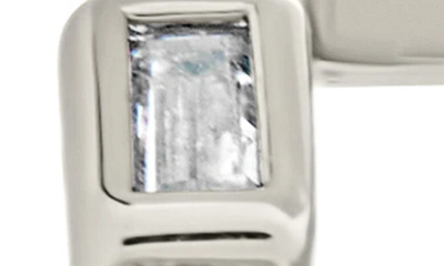 Sterling Forever Cubic Zirconia Neah Hoop Earrings In Silver