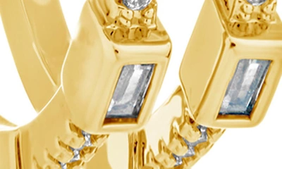 Sterling Forever Cubic Zirconia Neah Hoop Earrings In Gold