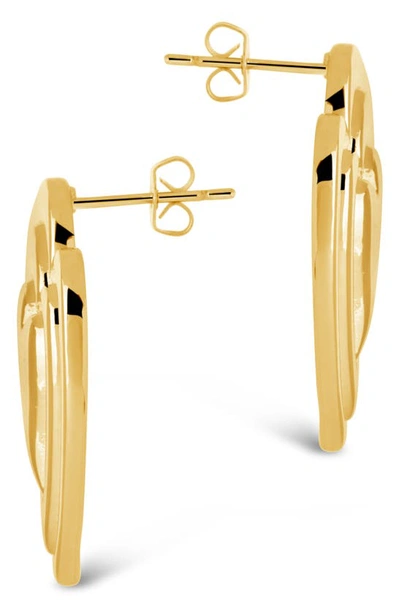 Sterling Forever Beating Heart Post Earrings In Gold