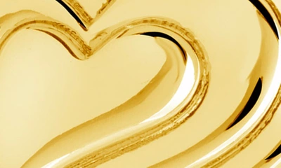Sterling Forever Beating Heart Post Earrings In Gold