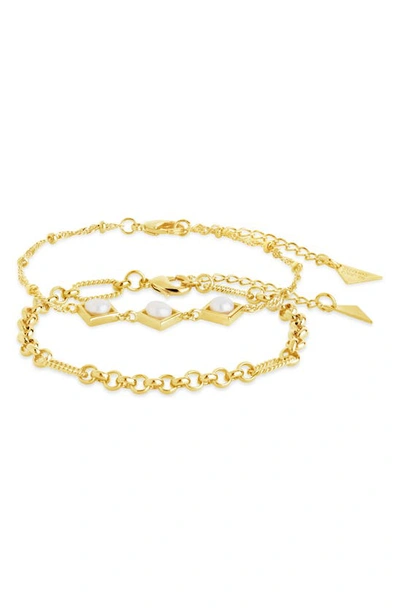 Shop Sterling Forever Reine Set Of 2 Bracelets In Gold