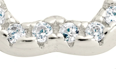Sterling Forever Marisole Cz Rose Petal Outline Ring In Silver