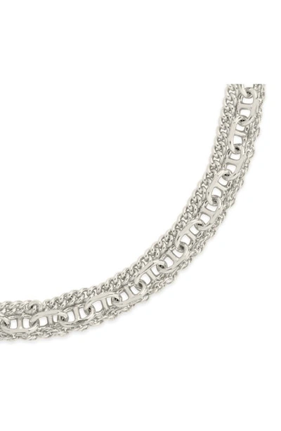 Shop Sterling Forever Nevaeh Layered Chain Bracelet In Silver