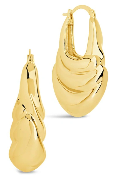 Shop Sterling Forever Manon Hoop Earrings In Gold