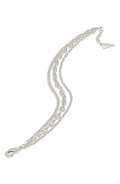 Shop Sterling Forever Nevaeh Layered Chain Bracelet In Silver