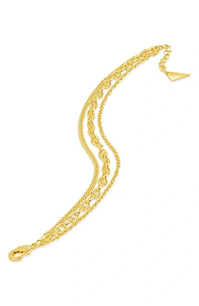Shop Sterling Forever Nevaeh Layered Chain Bracelet In Gold