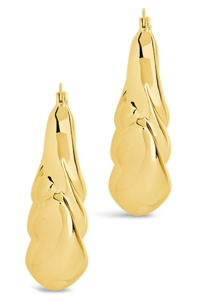 Shop Sterling Forever Manon Hoop Earrings In Gold