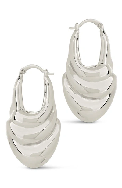 Shop Sterling Forever Manon Hoop Earrings In Silver
