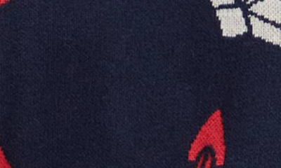 Scotch & Soda Anchor Jacquard Sweater In Navy Blue