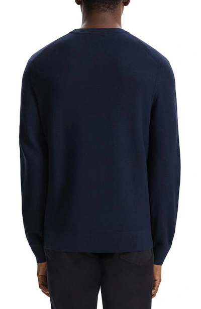 Theory Toby Thermal Wool Blend Sweater In Baltic