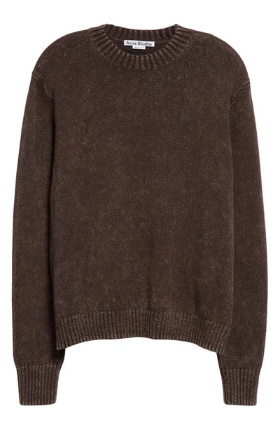 Shop Acne Studios Acid Wash Organic Cotton Sweater In Coffee Brown