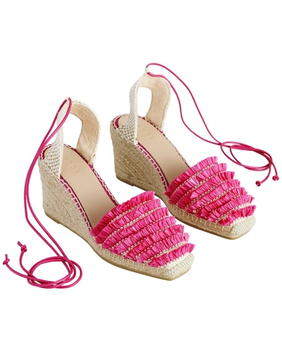 Shop Boden Ankle Tie Raffia Wedge Espadrille In Pink