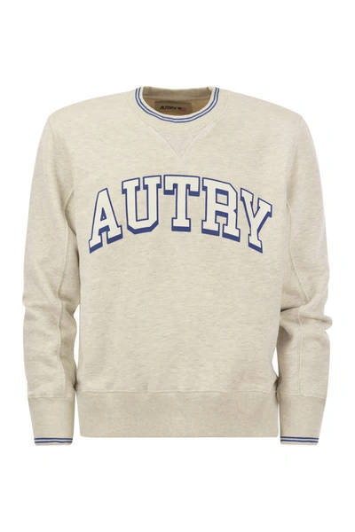 Shop Autry Crew-neck Sweatshirt With Logo In Grey